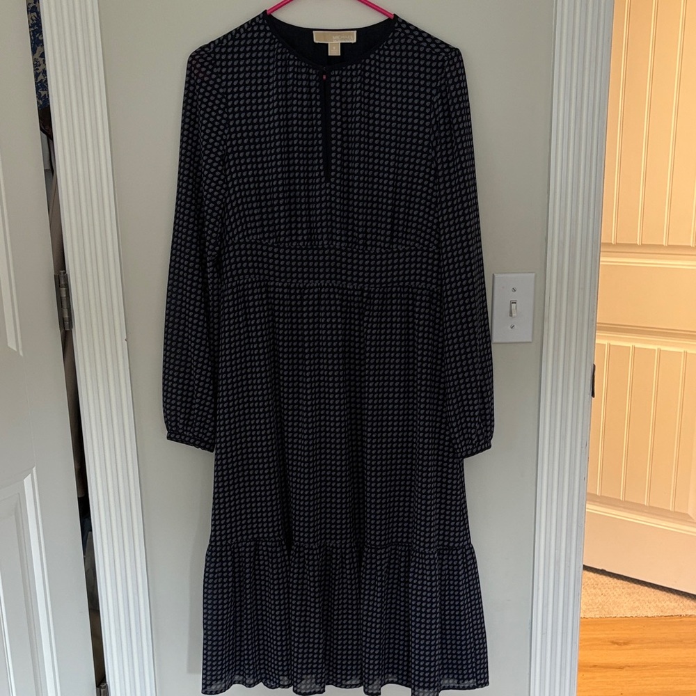Michael Kors navy paisley Midi Dress